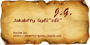 Jakabffy Győző névjegykártya